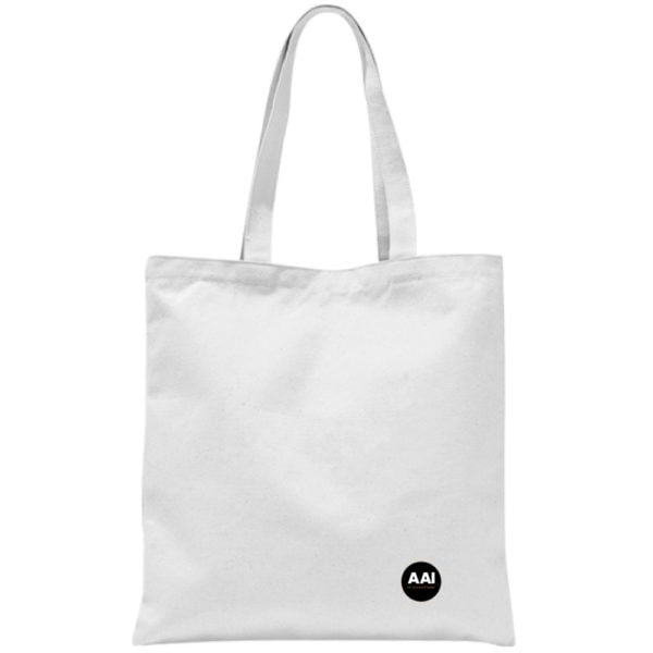 Back of white tote bag