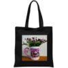 Front of black tote bag