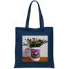 Front of navy blue tote bag