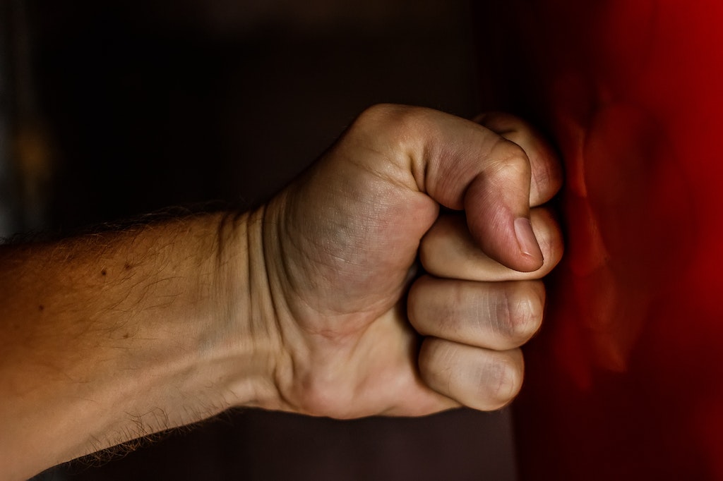 Image of person hitting a punchbag inspired by Anthony Joshua